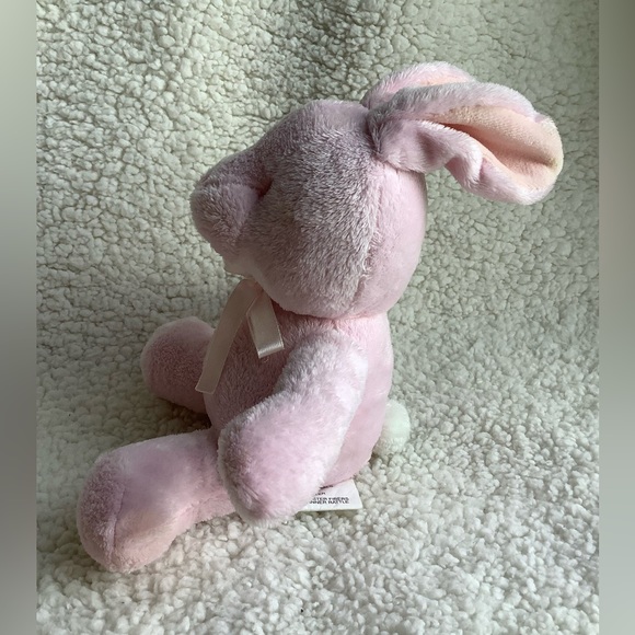 Blankets & Beyond Pink Plush Bunny Rabbit Rattle Embroidered Eyes Stuffed Animal - Picture 4 of 9